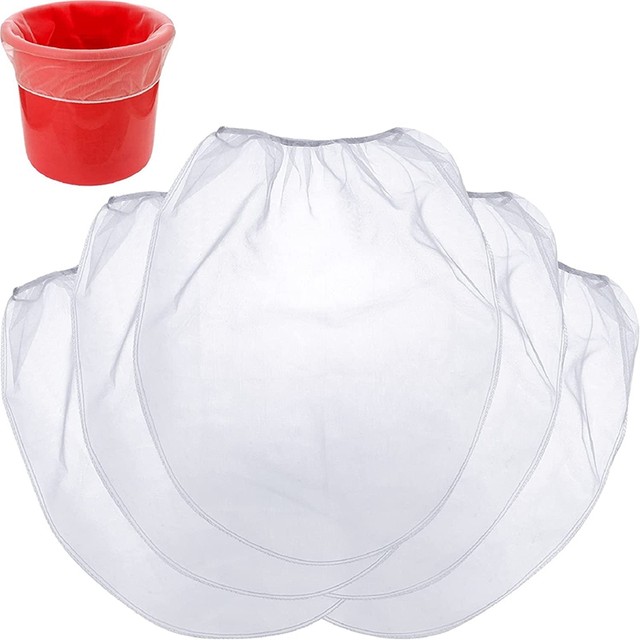 25 Pcs 5 Gallon Elastic Top Paint Strainer Bags White Fine Mesh